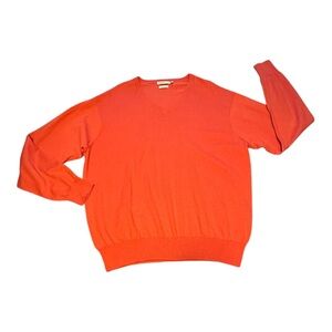 Peter Millar Men's Orange Cashmere Cotton Blend Sweater.   Sz: XL